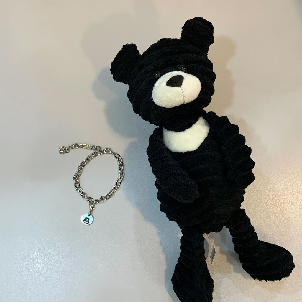 Corduroy plush bear and Moonie bracelet bundle